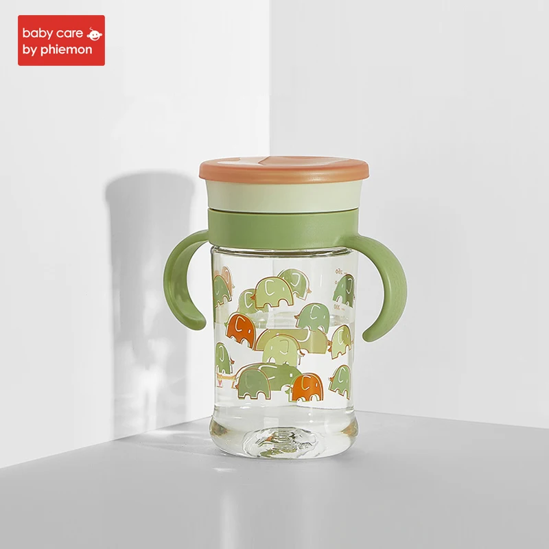 

Babycare 260ml Baby Water Cup Bottle Tritan Baby Learning Drinking Cup Handle Home Shatter-resistant Leak-proof Childrens Cup