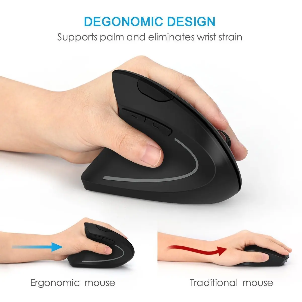 【TianYu Mall】2.4G Mouse Vertical Ergonomic Right/Left Handed Computer ...