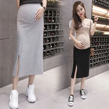 

Fashion skirt Women Fall Summer Elastic Kint Skirt Solid Straight Mid-Long Maternity Skirt юбка юбка женская Free Shipping D4