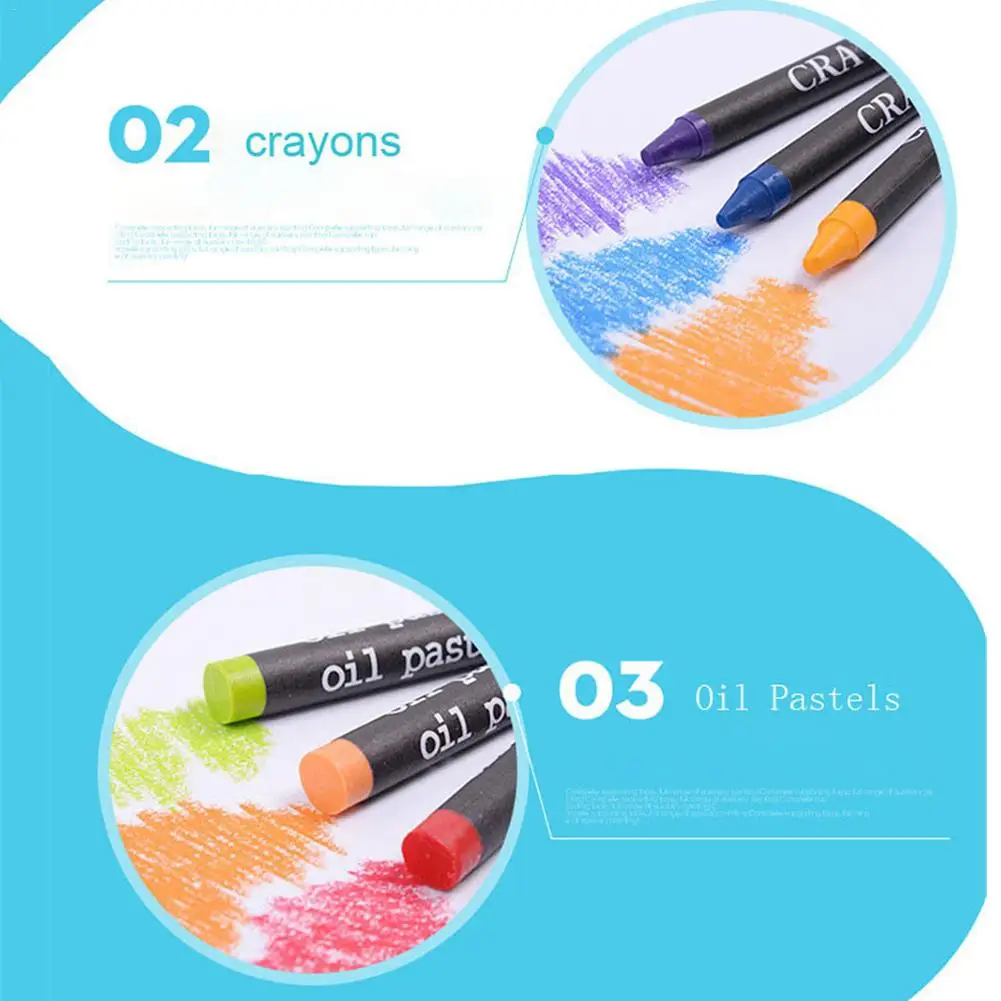 Skup 208 sztuk malowanie zestaw do rysowania kredka kredki akwarele długopisy dla dzieci dzieci Student artysta zestaw artystyczny pędzle malarskie