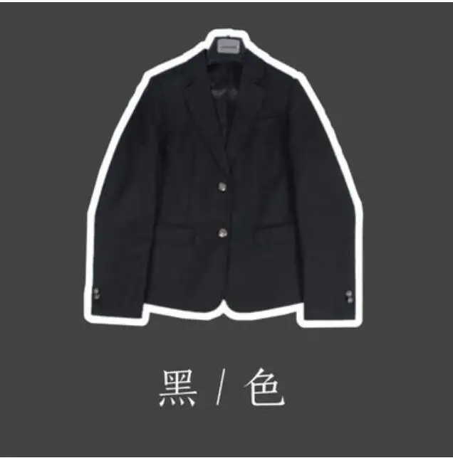 Японский JK элегантный дизайн женские однобортные Пиджаки Пальто с длинным рукавом весна осень верхняя одежда 9 цветов - Цвет: Черный