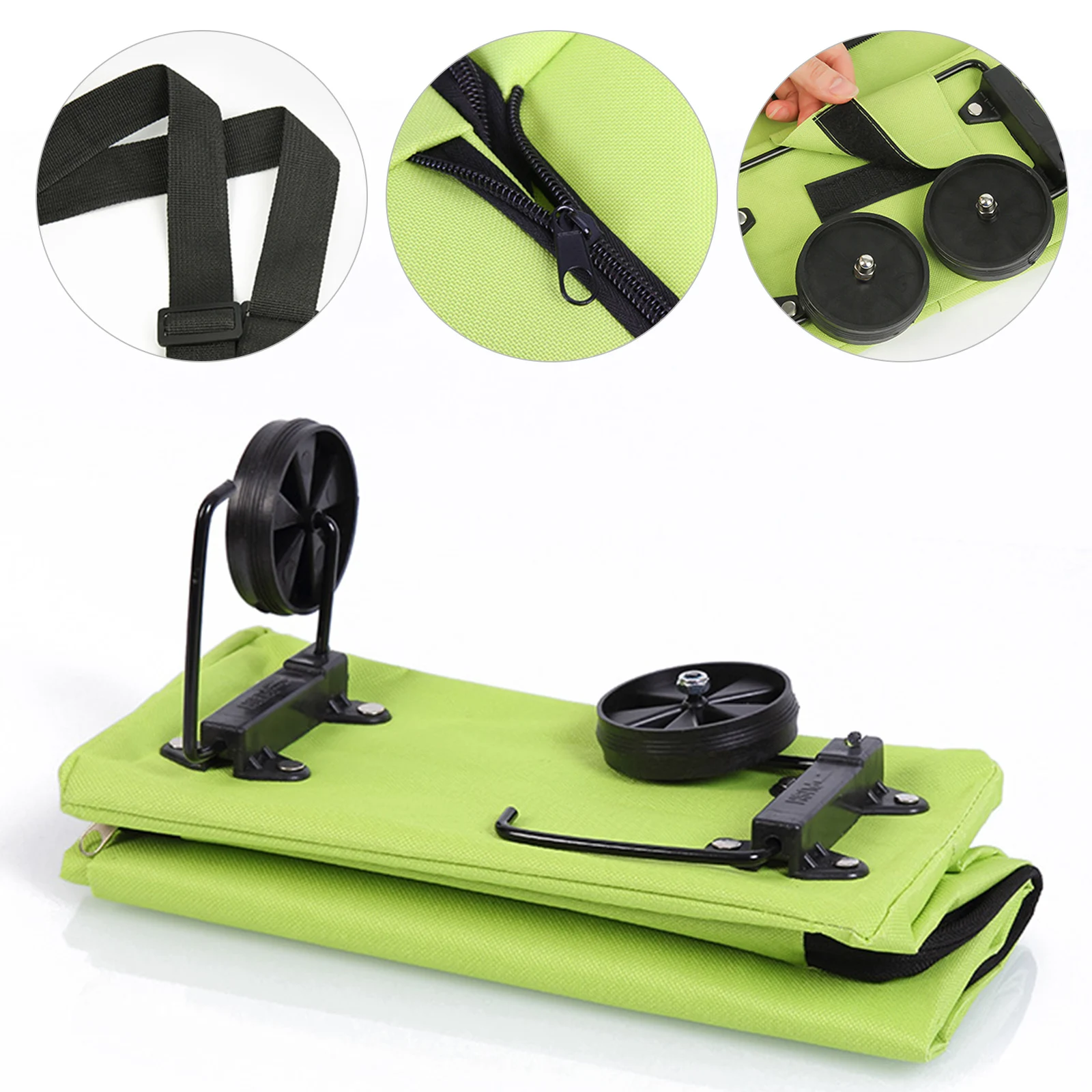 Generic Folding Shopping Bag With Wheels Collapsible Trolley Bag