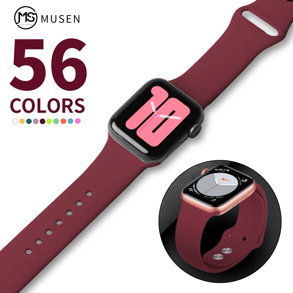 

Soft Silicone Replacement Sport Band For Apple Watch Series 4/3/2/1 42mm 38mm Wrist Bracelet Strap for iWatch 4 40mm 44mm Sports