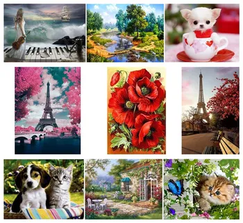 

5D DIY Diamond Painting Landscape Animal Dog Diamond Embroidery Cross Stitch Rhinestone Painting Home Gift