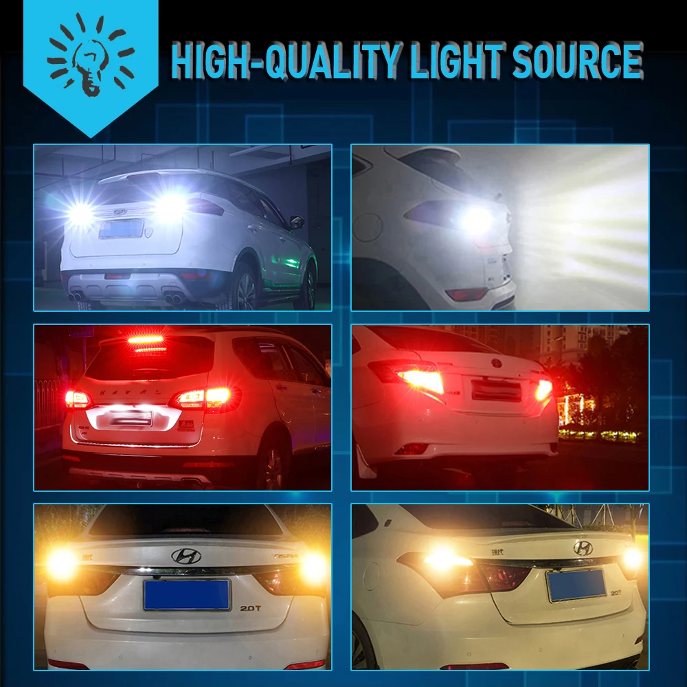Светодиодный фонарь заднего хода Canbus T20 7443 W21W 2 шт. 1156 BA15S 3157 3156 для BMW E60 E90 E91 Ford Fiesta