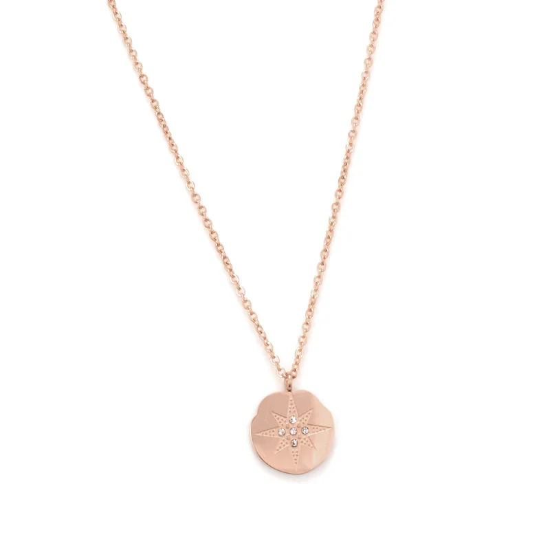 YUN RUO Pole Star ожерелье подвеска с компасом розовое золото цвет мода титановая сталь женские ювелирные изделия подарок никогда не выцветает Прямая поставка