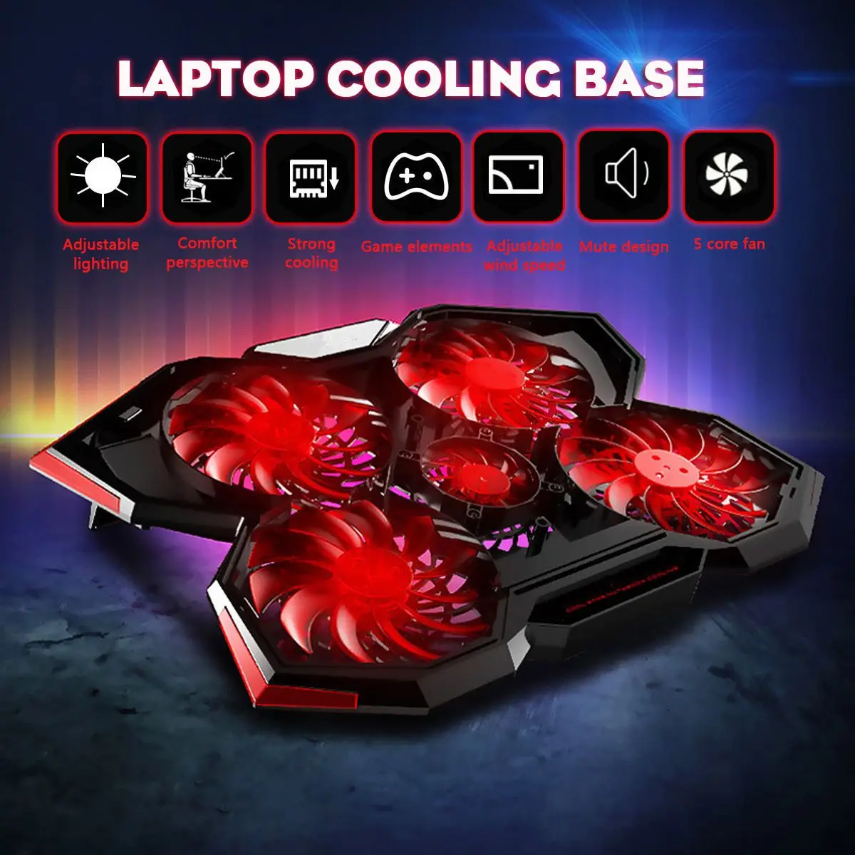 

S SKYEE Laptop Cooler Cooling Pad with Low Voice Laptop Radiator High Speed Radiator Touch Screen 2 Levels Adjustable
