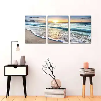 

No frame 3pcs 30*40cm Canvas Printing Wall Art Picture Ocean Beach Nature Wind Landscape Poster Living Room Home Decor