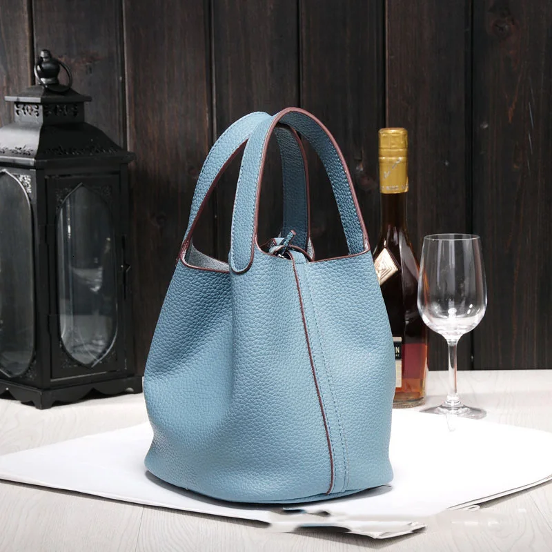 Новая сумка из коровьей кожи, роскошная дизайнерская сумка, TOGO lychee tote, модная сумка через плечо, сумка-мешок, корзина для овощей