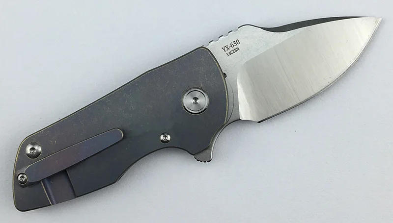 XY630 Флиппер складной нож шарикоподшипник 14c28n лезвие титановая ручка Кемпинг Охота Открытый Карманные Фруктовые Ножи EDC инструменты