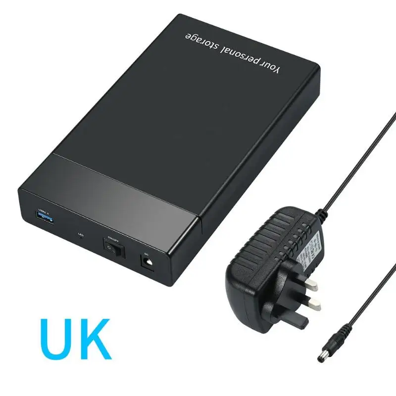 USB 3,0 до 3,5 дюймов SATA III 5 Гбит/с внешний жесткий диск UASP высокая скорость передачи USB3.0 Ehclosure чехол с адаптером питания постоянного тока