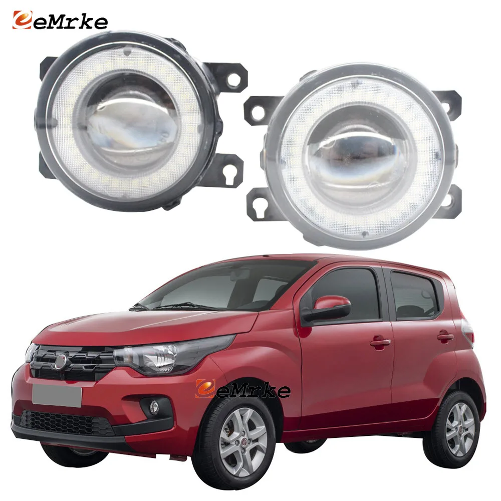 2 Pieces Car Lens Led Fog Lights Angel Eye Drl Daytime Running Light