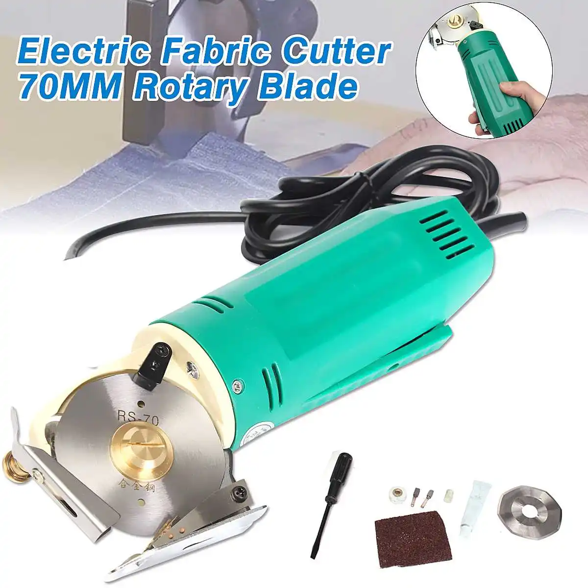 

220V Electric Cloth Knife Blade Electric Cloth Cutter Fabric Round Knife Cutting Cutter Machine Machine Kit Blade Tool