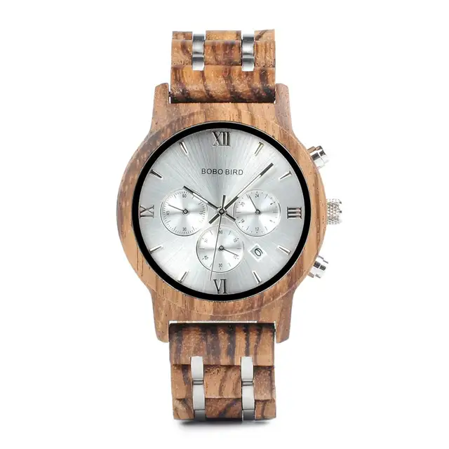BOBO BIRD Wooden Couple Watches Simple Women Man Wristwatch Calendar Chronograph Clock Quartz Movement Ladies Custom Great Gift p19-2 MEN