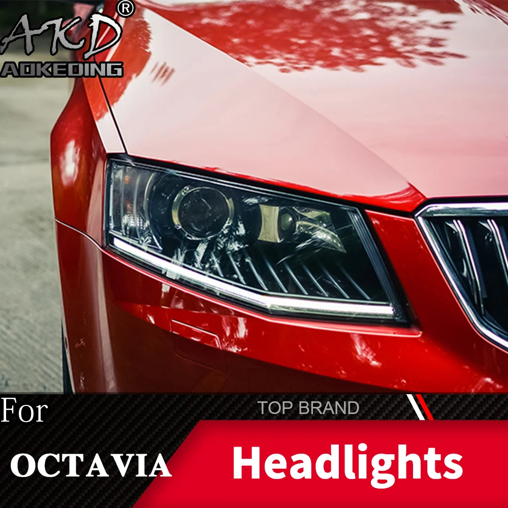 

Head Lamp For Car Skoda Octavia 2015-2017 Headlights Fog Lights Daytime Running Lights DRL H7 LED Bi Xenon Bulb Car Accessories