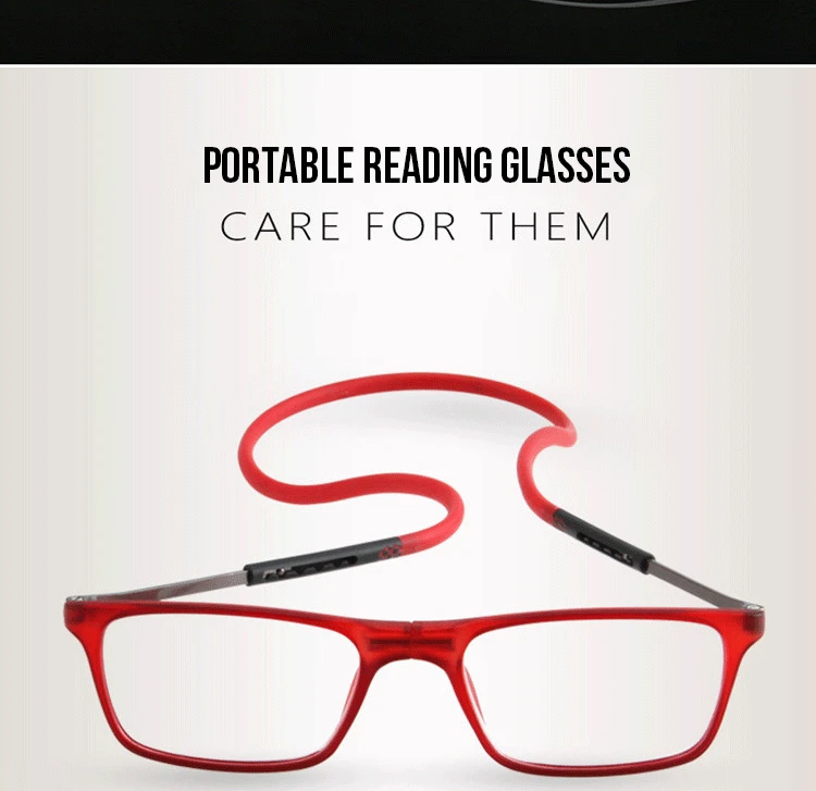 BEGELEITET мужские и женские ультралегкие магнитные очки для чтения удобные регулируемые висячие шеи против усталости очки передняя оправа очки