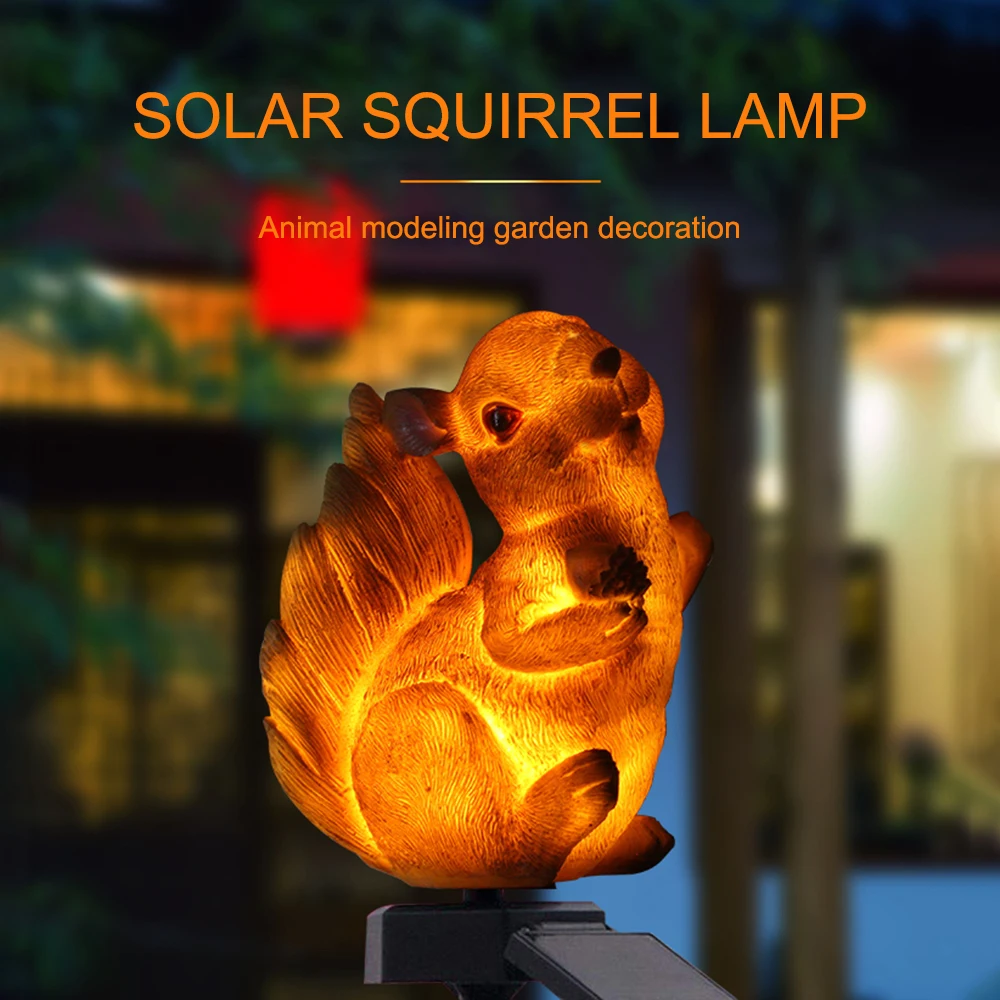 Солнечный газон свет в форме белки лампа в форме животного открытый светильник водонепроницаемый Пейзаж, световое освещение фонарь для столба украшения сада