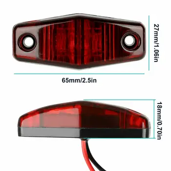 

Red + Amber Side Marker Tail Lights 10 pcs Fender Clearance Truck RV Trailer