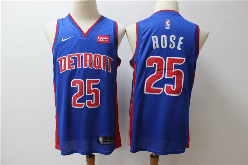/20 Новая мужская Джерси#25 Derrick Rose Detroit Pistons