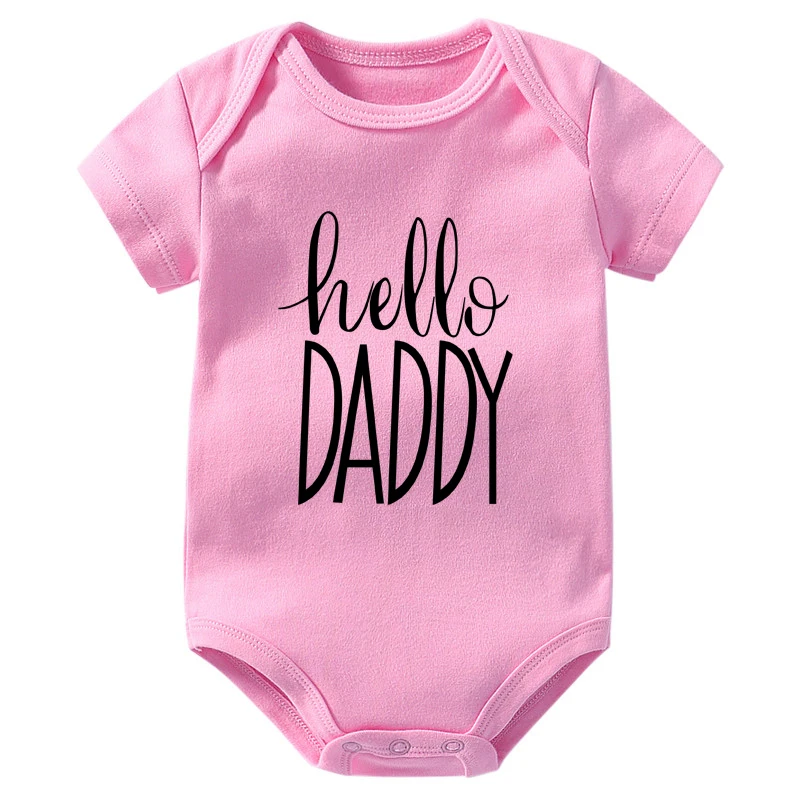 Hello Daddy Pregnancy Announcement Newborn Baby Bodysuits Cotton Baby Boys Girls Onesies Rompers Body Baby Outfits Clothes 5