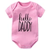 Hello Daddy Pregnancy Announcement Newborn Baby Bodysuits Cotton Baby Boys Girls Onesies Rompers Body Baby Outfits Clothes 5