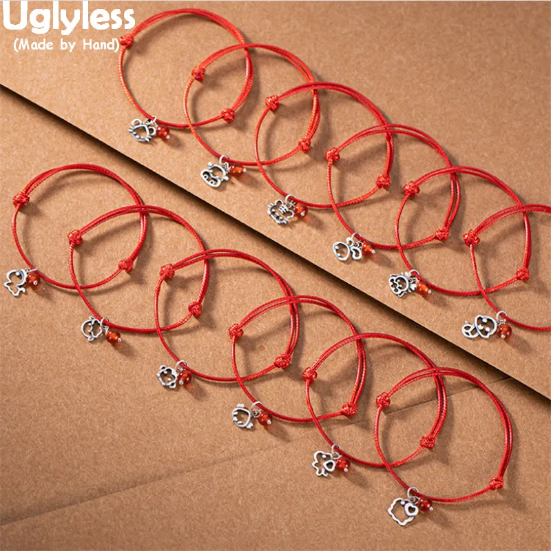 Uglyless Китайские знаки зодиака 12 браслеты в виде животных для мужчин и женщин