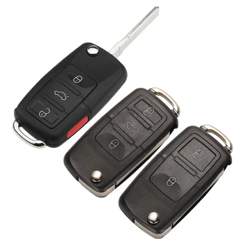 Keyforkess 10X best qualità 3 pulsante Chiave Borsette Custodia per il VW Passat Polo Golf Touran Bora Ibiza Leon Octavia Fabia chiave a distanza in bianco
