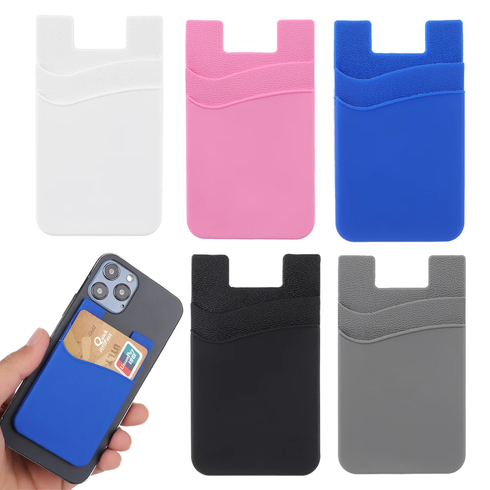 Silicone Phone Card Holder Wallet Case Phone Wallet Stick On Credit