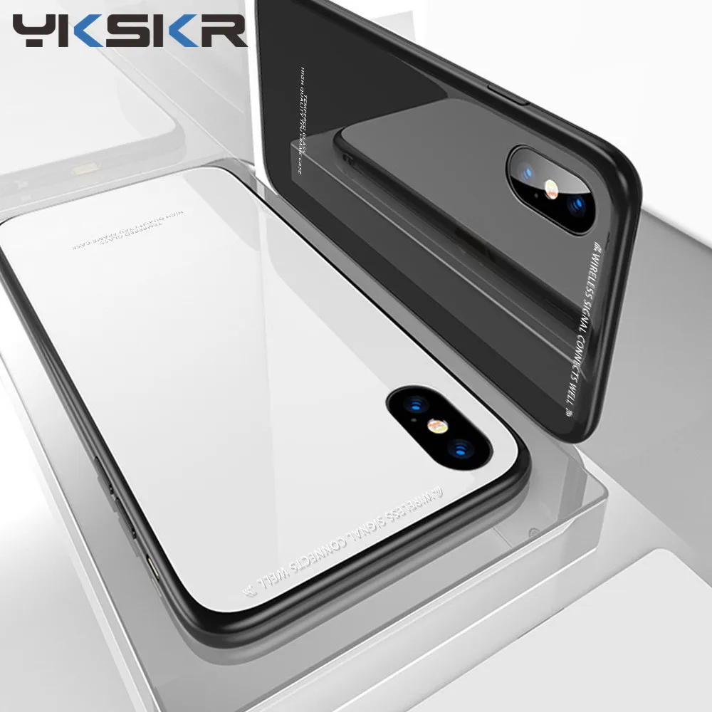 

Luxury Case For iPhone X XS 10 8 7 6 s Plus Capinhas Ultra Thin Tempered glass Cover Case For iPhone XR MAX Coque Fundas Capa