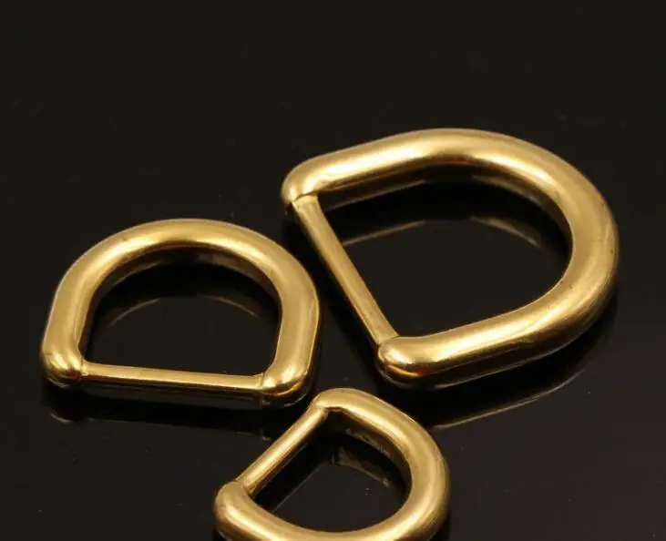 

BDTHOOO5pcs Pure copper d-button seamless D-ring semicircular buckle brass D-shaped connecting ring Pure copper D button buckle
