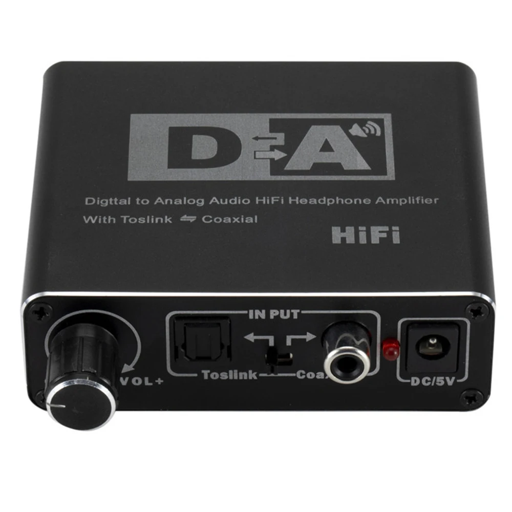 Digital to Analog Audio Converter HiFi 3 5mm Headphone Amplifier Toslink Optical Coaxial Output 192kHz 24bit