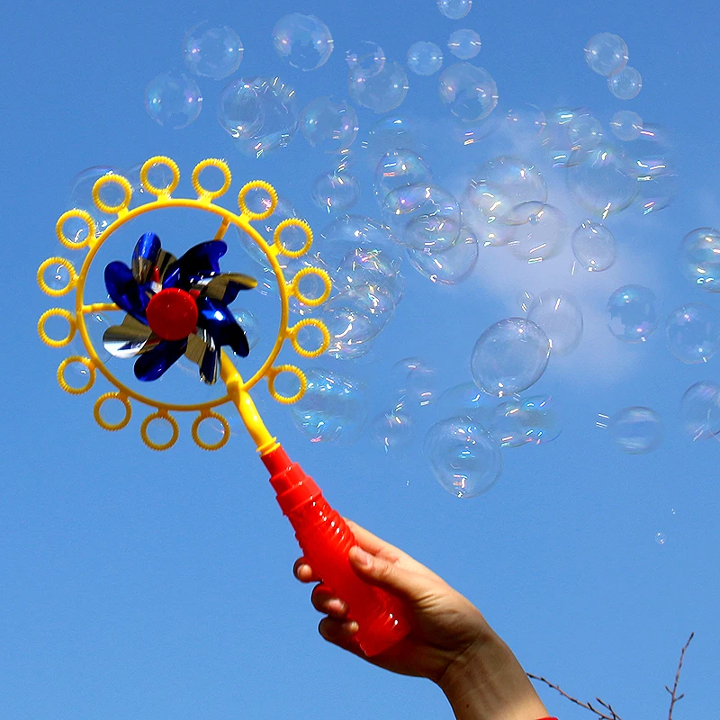 

HIINST Two-in-one Bubble stick windmill Magic Portable Bubble stickChildren Bubble Wand Toy Children's outdoor play toys
