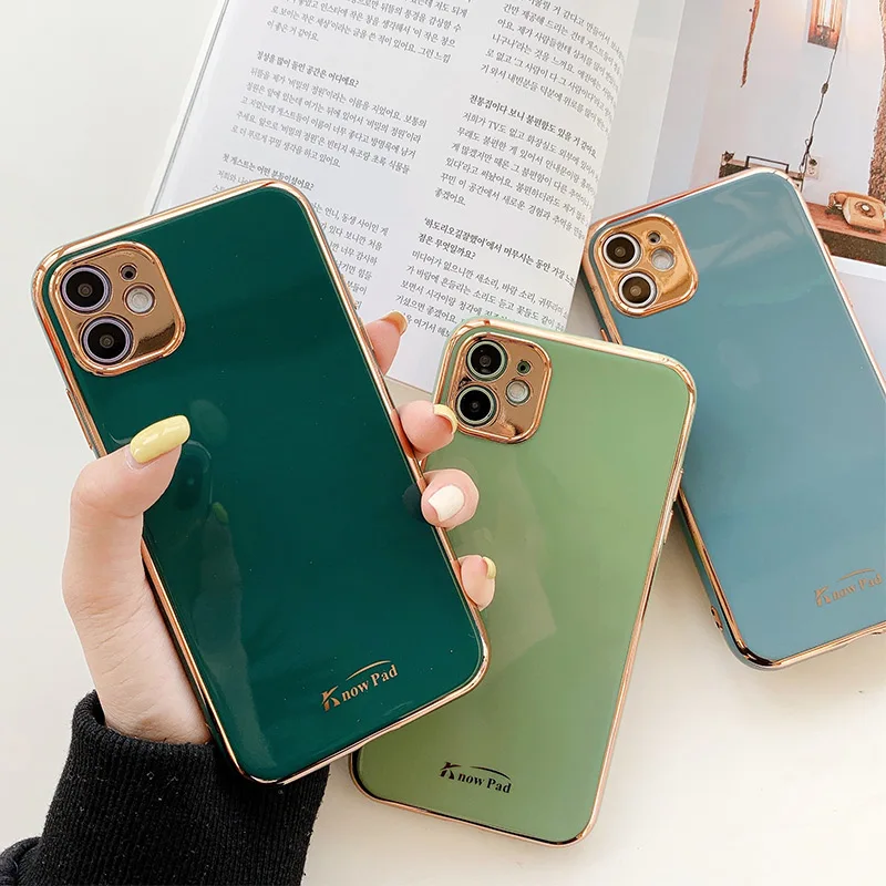 6D чехол для телефона с покрытием iPhone 11 Pro Max X XR XS чехлы золотыми краями защитная