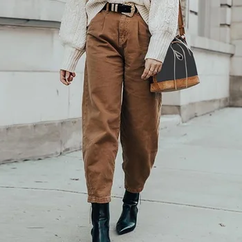 

Women's Pants Ladies Casual Solid Pockets Trousers Loose Plus Size Pants Female Jeans 2020 Spring Autumn