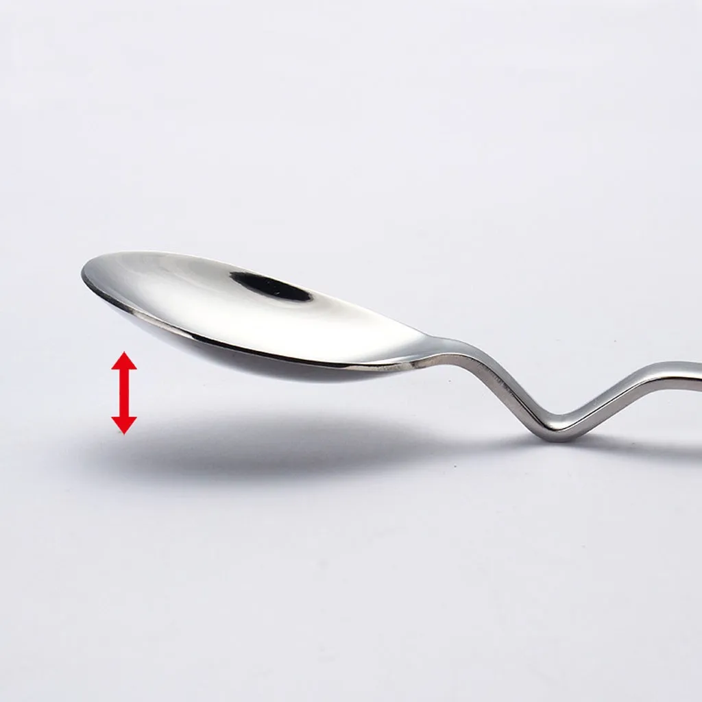 Bending Coffee Spoons Stainless Steel Milk Dessert Serving Spoon Creative Curving Silver Flatware Opscheplepel Metal Fruit Spoon