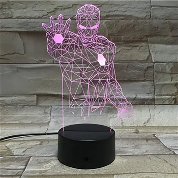 

Marvel Movie Iron Man Best 3D Lamp Decorative for Room Multi-color with Remote Battery Operated Dropship Led Night Light Lamp