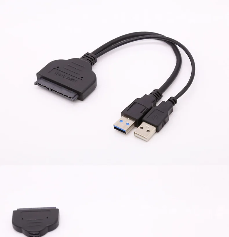 Двойной USB 3,0 SATA кабель 22 Pin Sata к USB адаптер до 5 Гбит/с Поддержка 2,5 дюймов внешний SSD HDD жесткий диск адаптер кабель