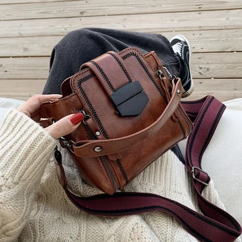 

Autumn&winter Single Bucket Shoulder Bag 2020 Popular New Fashion Wild Wide Shoulder Strap Portable Fashion Handbag