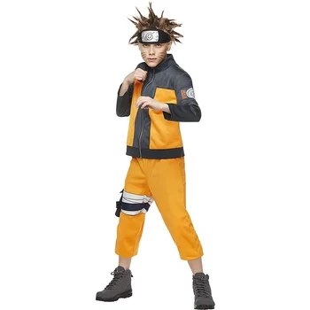 Deluxe Uzumaki Naruto Cosplay Anime Naruto Character Dress Up Halloween Costume for Kids Carnival Party Clothing naruto uzumaki naruto cosplay costume halloween costumes