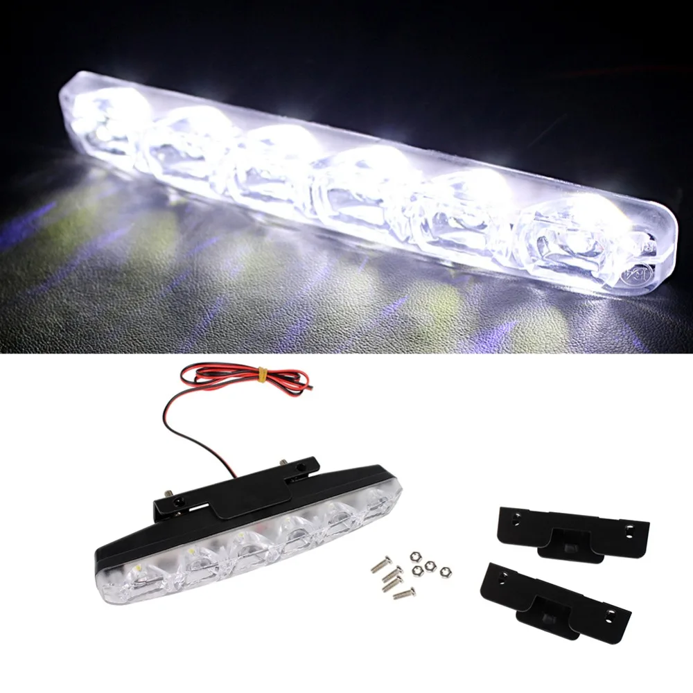 1Pcs DRL LED Car Daytime Running Lights 6 DC 12V Auto Fog Light Driving Lamps Car-styling Super Bright #284176 | Автомобили и