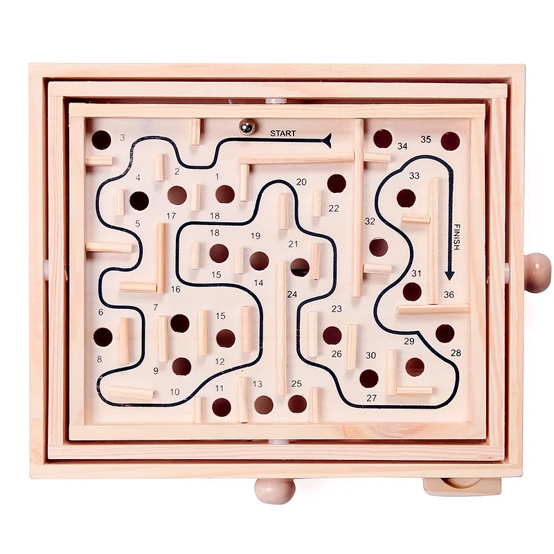 

36 off Wooden Maze Toy Children Intelligence Clearance Game Balance Steel Ball Moving Position Adult Wits Tabletop Game