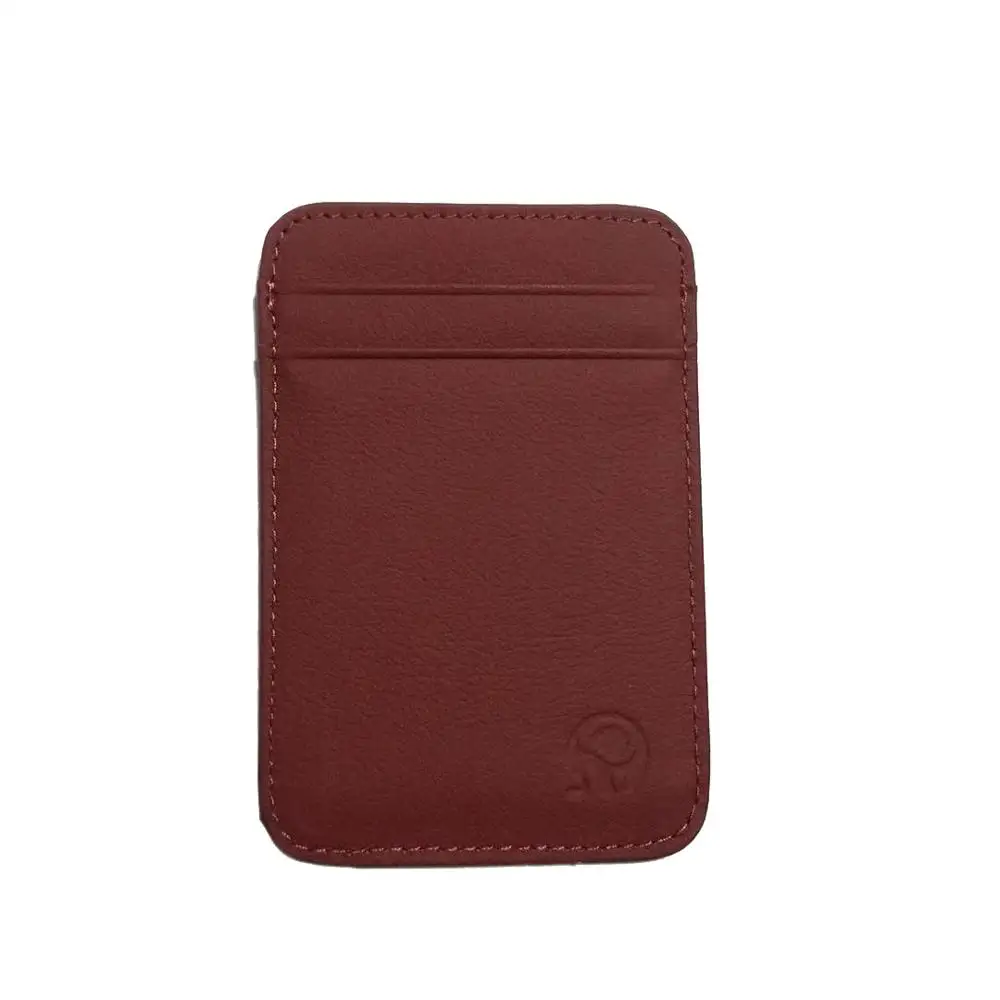 deep wine red Мода натуральная кожа тонкий банк Кредитная карта чехол Мини карточный кошелек мужской автобусный держатель для карт сменный пакет бизнес ID карман - Цвет: deep wine red