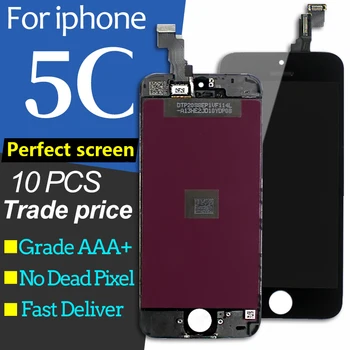 

10Pcs/Lot AAA Quality For iPhone 5C LCD Display Touch Screen Replacement Full Digitizer Assembly Black White
