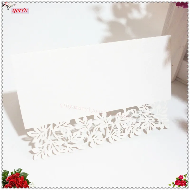 white 9*12 см декор для вечеринки в честь Дня рождения Место карты Лазерная резка 10/50/100 шт открытые свадебные туфли с украшением в виде событие именные карточки на стол цветочный декупаж 7z - Цвет: white