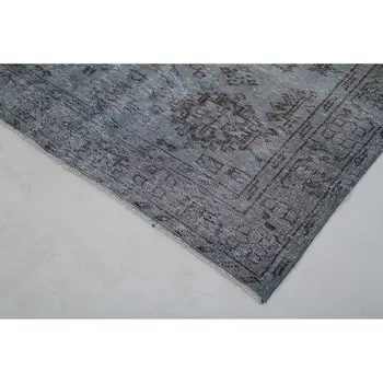 

144x262 Cm Grey Handmade Overdyed Rug-5x9 Ft