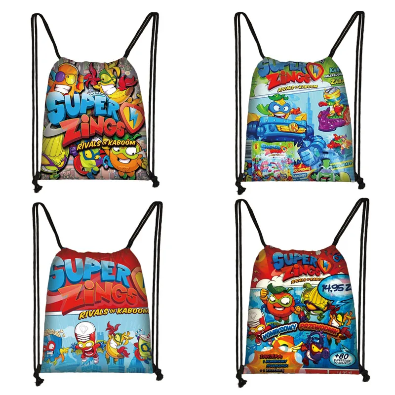 Cool Cartoon Super Zings Stampa Borsa Con Coulisse Adolescenti Bundle Tasca Zaino Bookbag Per Bambini