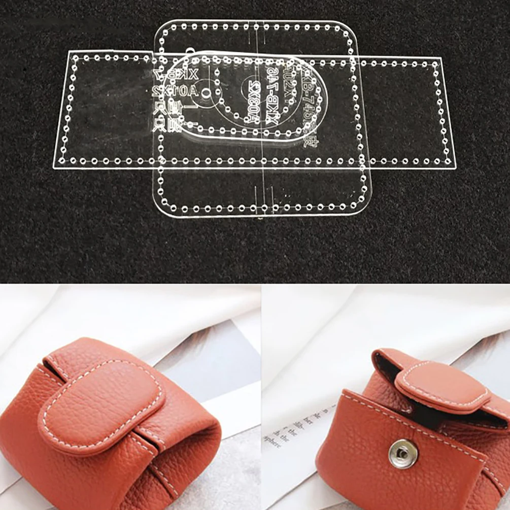 DIY Coin Bag Handbag Wallet Pattern Stencil Template Acrylic Leather-Craft 