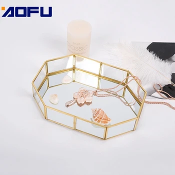 

Serving Tray Glass Storage Tray Cosmetic Tray Girl Vanity Tray Lipstick Nail Polish Jewelry Display Stand Makeup Brush Storage