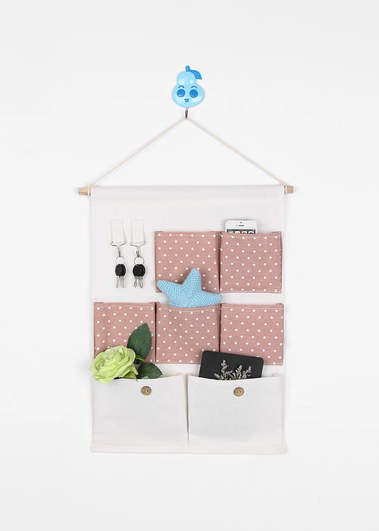 

Linen/Cotton Fabric Over Wall Door Closet Window Hanging Storage Case Organizer Bag Muti Pocket