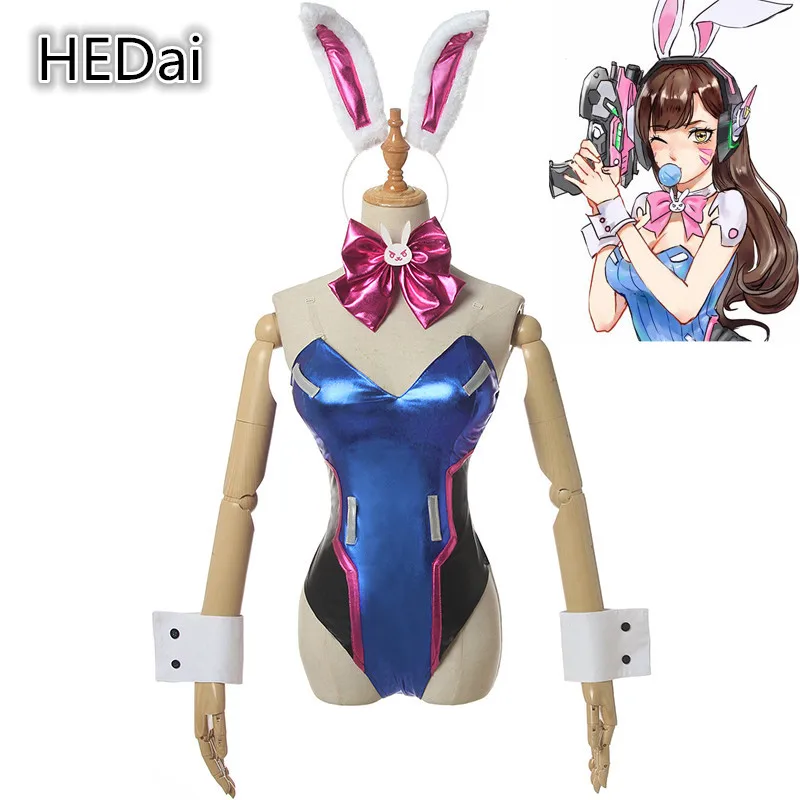 OW D.VA с изображением кролика Банни Косплэй костюм D.va песня Hana женские сексуальные
